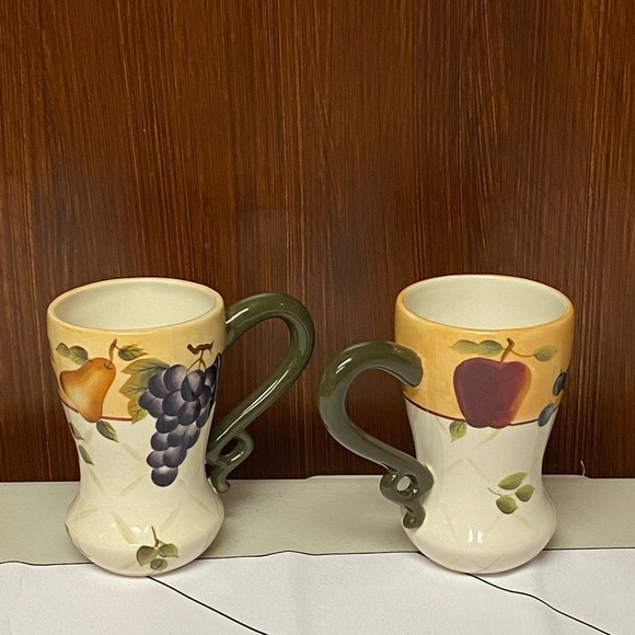 Home Interiors Rare Sonoma Villa pattern Ceramic Latte Mugs - Picture 15 of 15